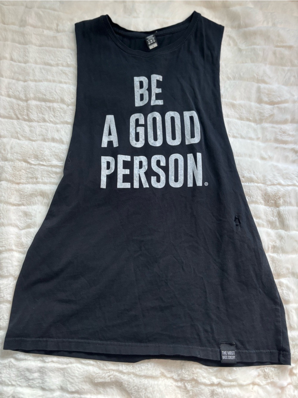 Black Graphic muscle Tee "BE A GOOD PERSON"